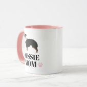 Trikolore Australian Shepherd dog Mom mit Foto Tasse (Vorderseite Links)