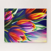 Trikolore Tulip Blooms, Jigsaw Puzzle (Horizontal)