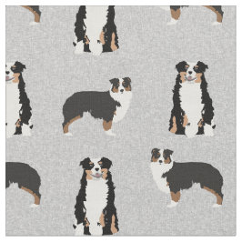 Trikolorierter Aussie-Hund grau Stoff