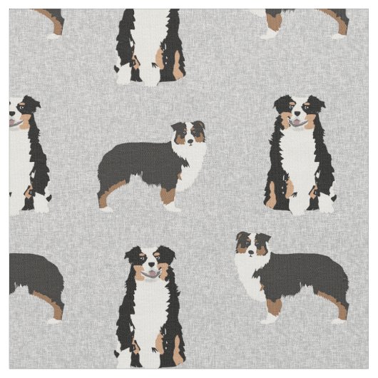 Trikolorierter Aussie-Hund grau Stoff (Nahaufnahme)