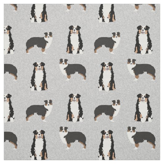 Trikolorierter Aussie-Hund grau Stoff (Muster)