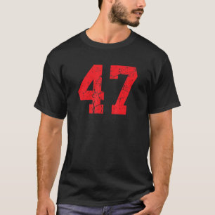 Trikot #47 Sport Jersey Rot Abgenutzt Vintage Lu T-Shirt