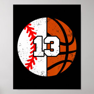 Trikot mit Skelett Nummer 13 verkaufen Lustiger 13 Poster
