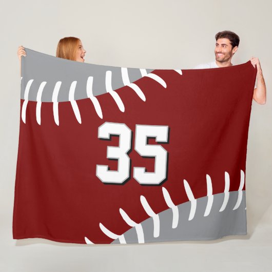 Trikotfarben Baseball Softball Spieler Fleecedecke (Beispiel)
