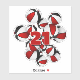 Trikotnummer auf einem Cluster aus roten schwarzen Aufkleber