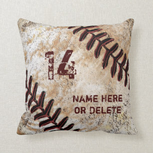 Trikotnummer und Name auf Vintage-Baseball-Kissen Kissen
