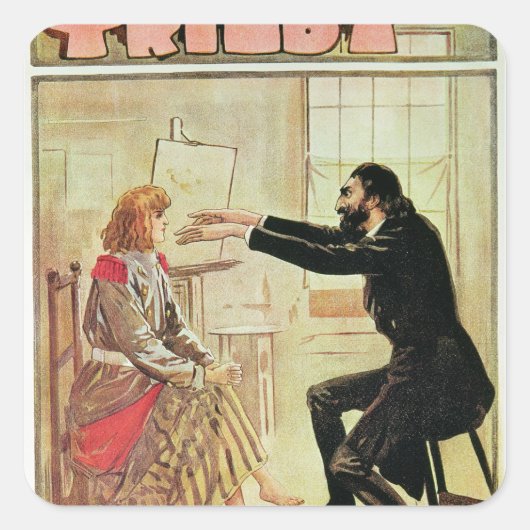 Trilby hypnotised durch Svengali Quadratischer Aufkleber (Vorderseite)