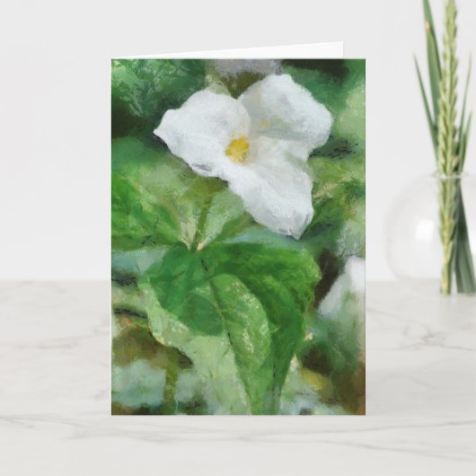 Trillium Blume Grußkarte Artwork Karte (Vorderseite)