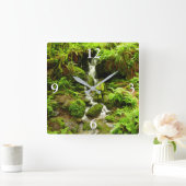 Trillium Falls at Redwood National Park Quadratische Wanduhr (Zuhause)