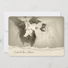 Trillium in sepia tone Wedding Vow Renewal Einladung