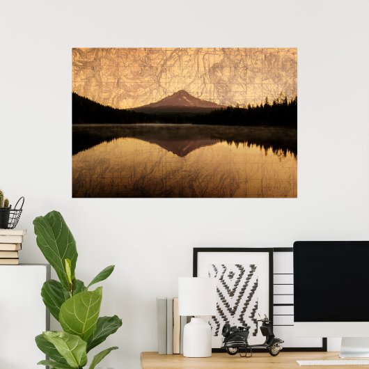 Trillium Lake Double Exposure Poster (Heimbüro)