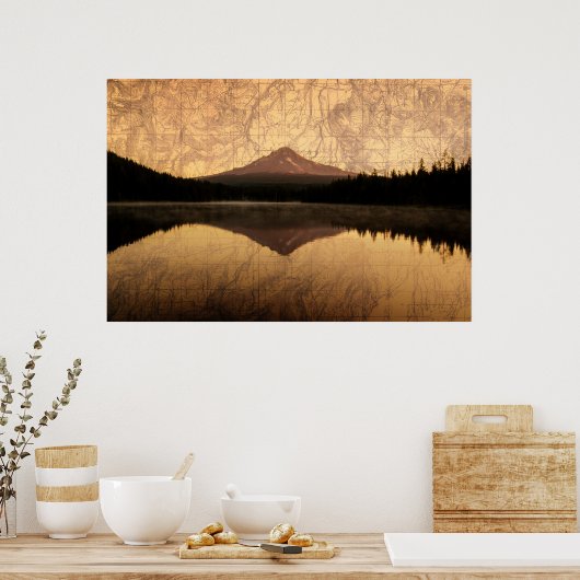 Trillium Lake Double Exposure Poster (Küche)