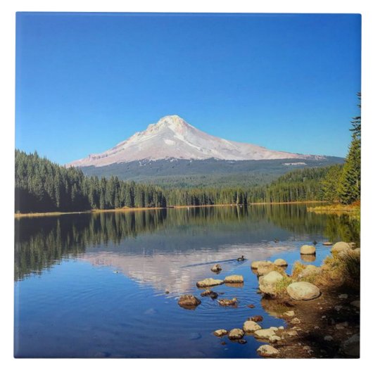 Trillium Lake, OR Fliese (Vorderseite)