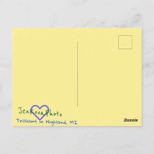 TRILLIUMS POSTCARD POSTKARTE (Rückseite)