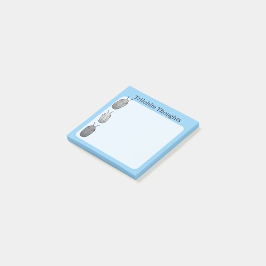 Trilobite Thoughts- Prehistoric Fossil Post-it Klebezettel (angewinkelt)