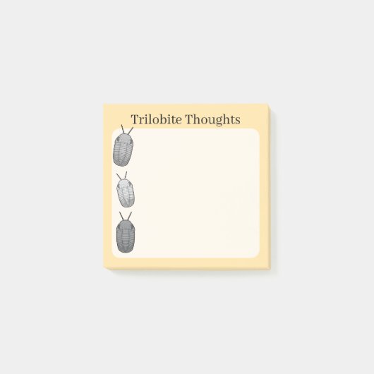 Trilobite Thoughts- Prehistoric Fossil Post-it Klebezettel (Vorderseite)