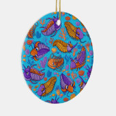 Trilobiten auf hellblauem Hintergrund (Kindermuste Keramik Ornament (Rechts)