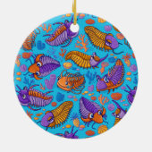 Trilobiten auf hellblauem Hintergrund (Kindermuste Keramik Ornament (Hinten)