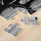 Trilobites und Fossilien in Schwarzweiss Puzzle (Seite)