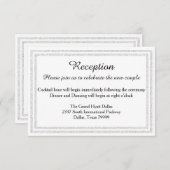 Trim-Empfang-Einstrahlung von White Silver Glitzer Begleitkarte (Vorne/Hinten)