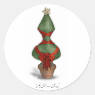 Trim Tree Corset Weihnachten Runder Aufkleber