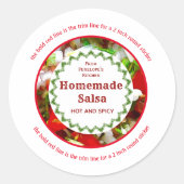 Trimm auf 2 Zoll hausgemachte Salsa Canning Labels Runder Aufkleber (Vorderseite)