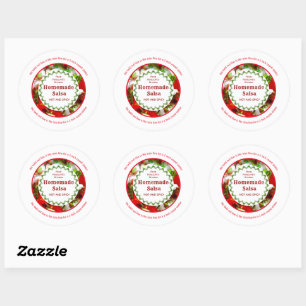 Trimm auf 2 Zoll hausgemachte Salsa Canning Labels Runder Aufkleber