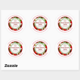 Trimm auf 2 Zoll hausgemachte Salsa Canning Labels Runder Aufkleber