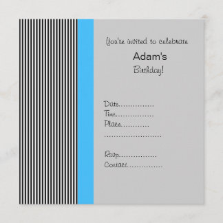 TRIMMED BLAUE BIRTHDATEINVITATION EINLADUNG