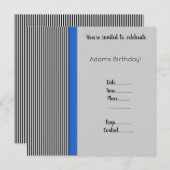 TRIMMED BLUE BIRTHDAD EINLADUNG EINFACH (Vorne/Hinten)