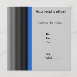 TRIMMED BLUE BIRTHDAD EINLADUNG EINFACH