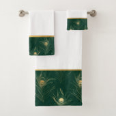 TRIMMED EMERALD GOLD BADEZIMMER TOWEL SET (Insitu)