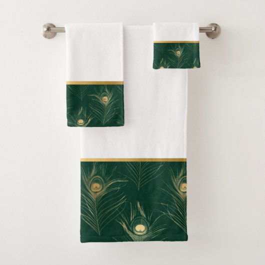 TRIMMED EMERALD GOLD BADEZIMMER TOWEL SET (Insitu)