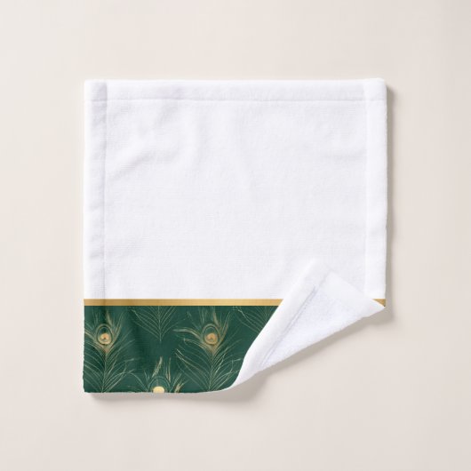 TRIMMED EMERALD GOLD BADEZIMMER TOWEL SET (Waschlappen)