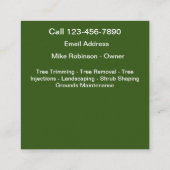 Trimmen und Entfernen von Bäumen Quadratische Visitenkarte (Rückseite)