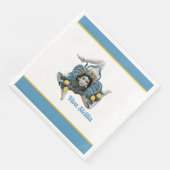 Trinacria of Sicily Sicilia Blue and Yellow Serviette (Ecke)