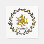 Trinacria Olive Wreath Personalize Serviette (Vorderseite)