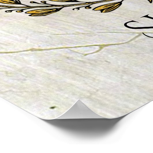 Trinacria Olive Wreath Your Text Poster (Ecke)