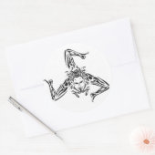 Trinacria schwarz auf weißem Hintergrund Runder Aufkleber (Umschlag)