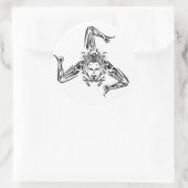 Trinacria schwarz auf weißem Hintergrund Runder Aufkleber (Tasche)