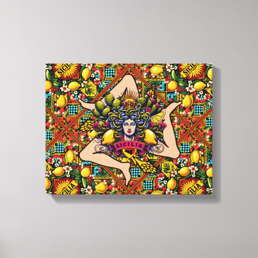 Trinacria Sicilia Leinwanddruck (Vorderseite)