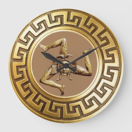 Trinacria Sicilian Clock Große Wanduhr (Vorderseite)