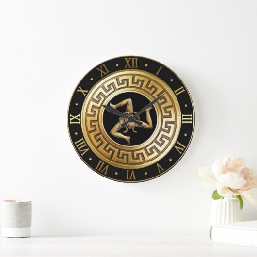 Trinacria Sicilian Medusa Clock Große Wanduhr (Zuhause)