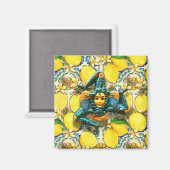 Trinacria Sicily Italy Pride Lemon Tile Medusa Magnet (Vorderseite/Rückseite)