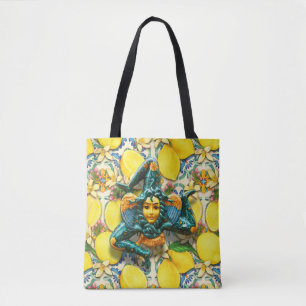 Trinacria Sicily Medusa Italien Pride Lemon Tile Tasche