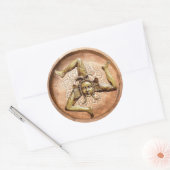 Trinacria-Symbol Siziliens (Imitat Wood) Runder Aufkleber (Umschlag)