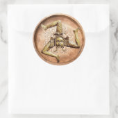Trinacria-Symbol Siziliens (Imitat Wood) Runder Aufkleber (Tasche)