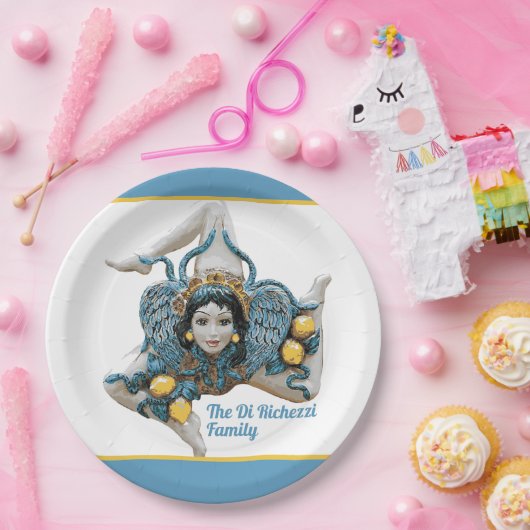 Trinacria von Sizilien Drei-Legende-Symbol Sizilie Pappteller (Party)