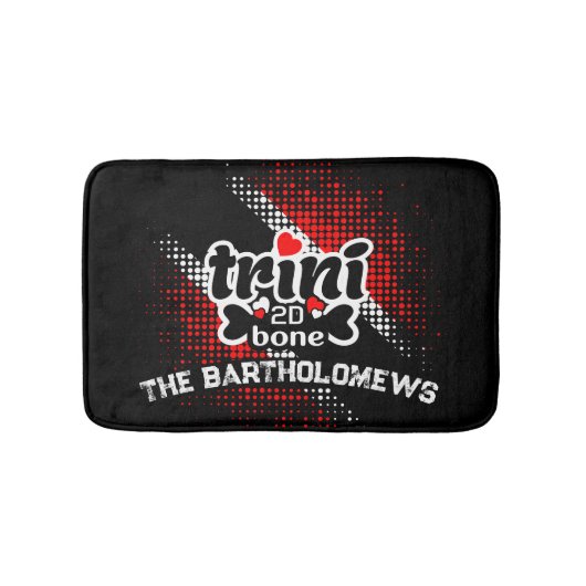 Trini 2D Bone Trinidad und Tobago Dot Pattern Flag Badematte (Vorderseite)