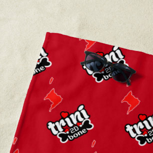 Trini bis auf die Knochen mit Inseln auf ROT Strandtuch